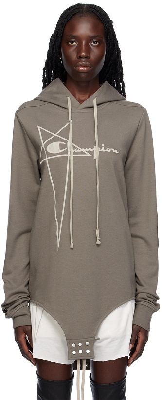 Photo: Rick Owens Taupe Champion Edition Body Hoodie