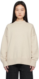 CO Beige Boyfriend Crew Sweater