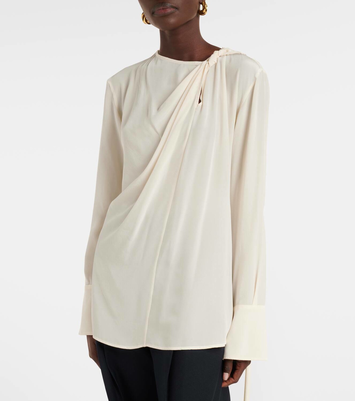 Victoria Beckham Scarf-detail silk blouse