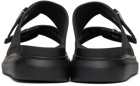 Alexander McQueen Black Rubber Hybrid Slides