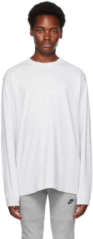Photo: Nike Gray Solo Swoosh Long Sleeve T-Shirt