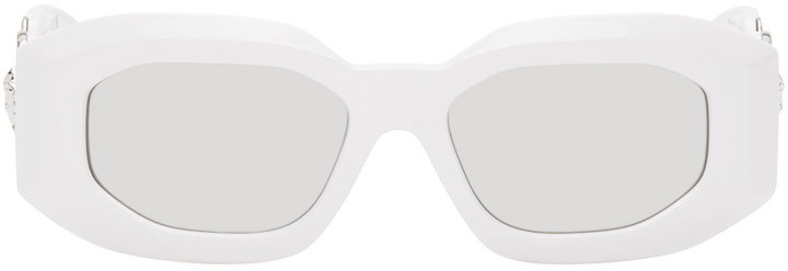 Photo: Versace White Maxi Medusa Biggie Sunglasses