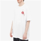 Comme des Garçons Homme Plus Small Rose Embroidery Poly T-Shirt in White