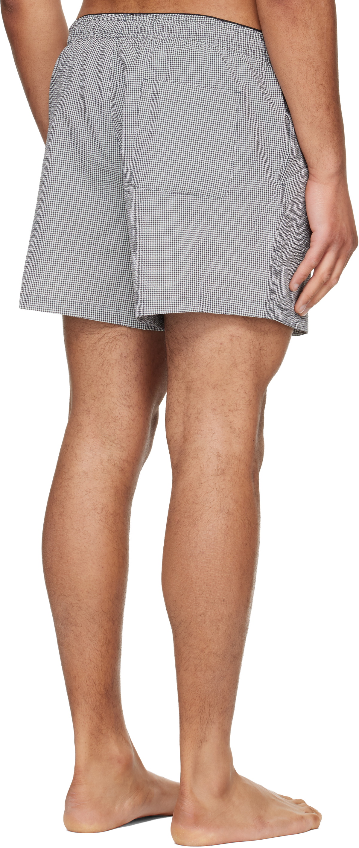 OUR LEGACY Black & White Boxer Swim Shorts