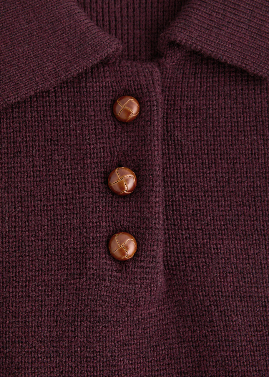 Remain BY Birger Christensen Wool Polo Vest Dark Red