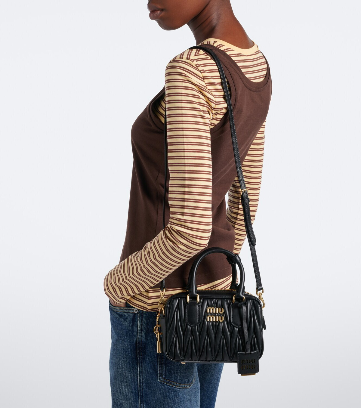 Miu Miu Arcadie matelassé leather top-handle bag