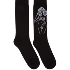 Palm Angels Black Graphic Socks