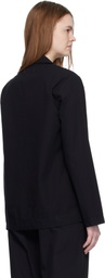 Tekla Black Poplin Long-Sleeved Pyjama Shirt