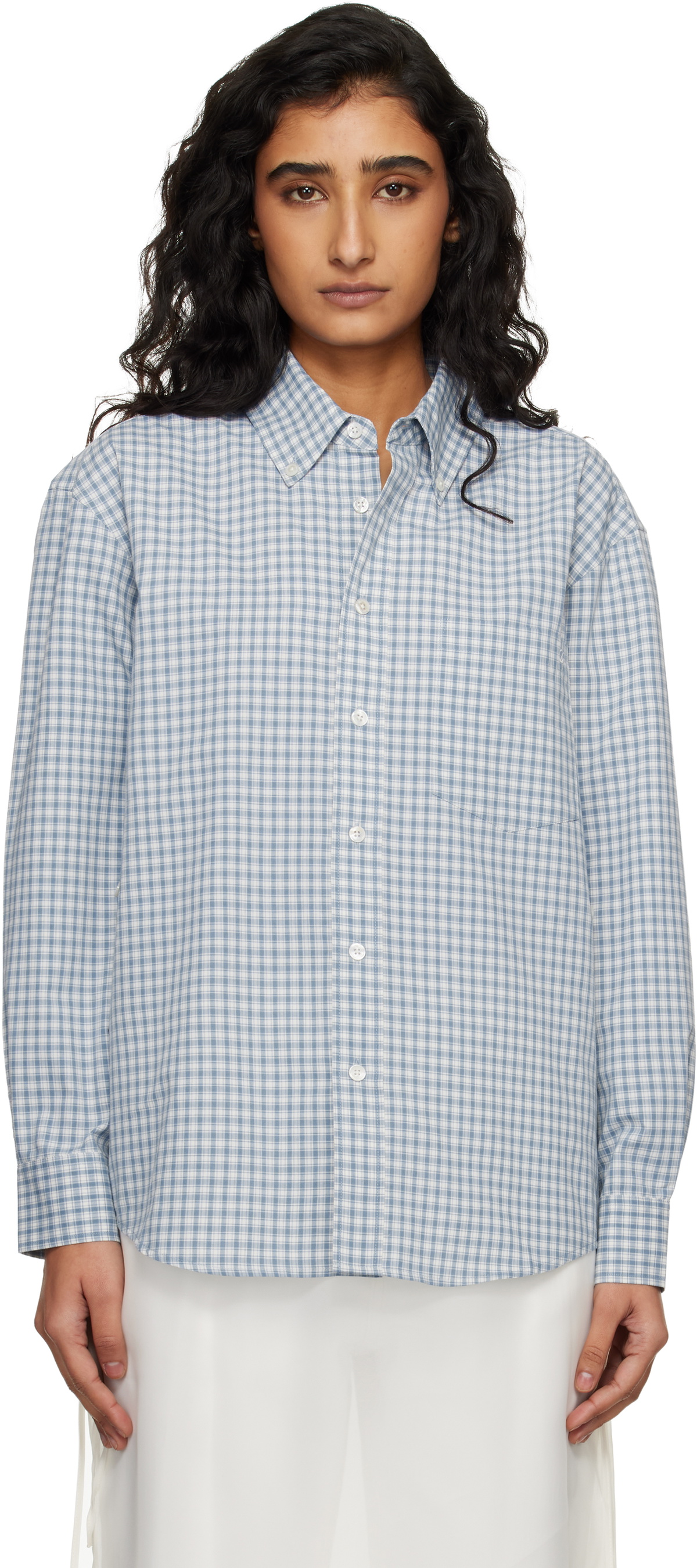 Dunst Blue Oversized BD Checked Shirt