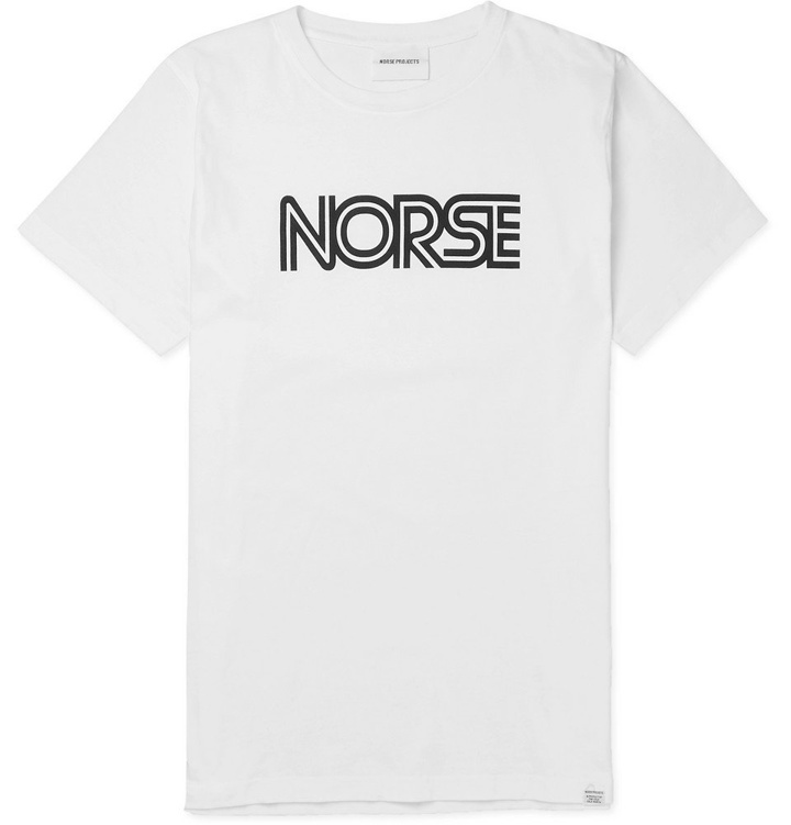 Photo: Norse Projects - Niels Logo-Print Cotton-Jersey T-Shirt - Men - White