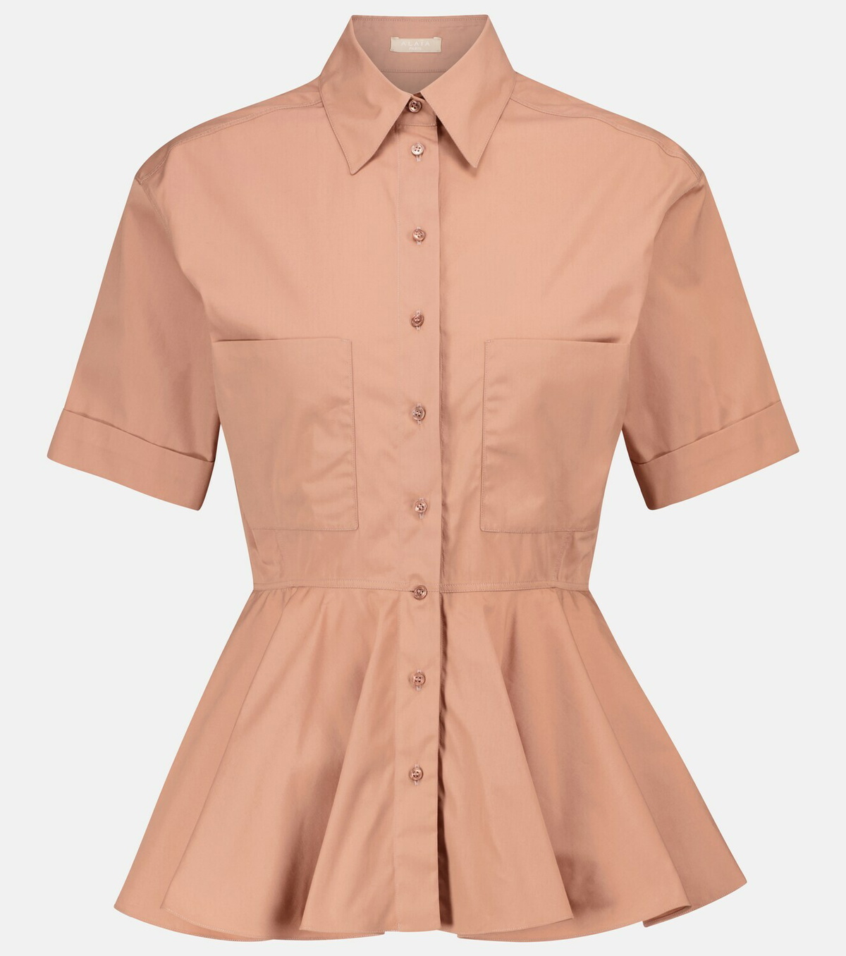 Alaïa Peplum cotton poplin shirt