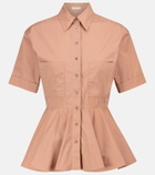 Alaïa Peplum cotton poplin shirt