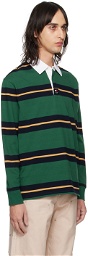 Tommy Jeans Green Rugby Stripe Polo