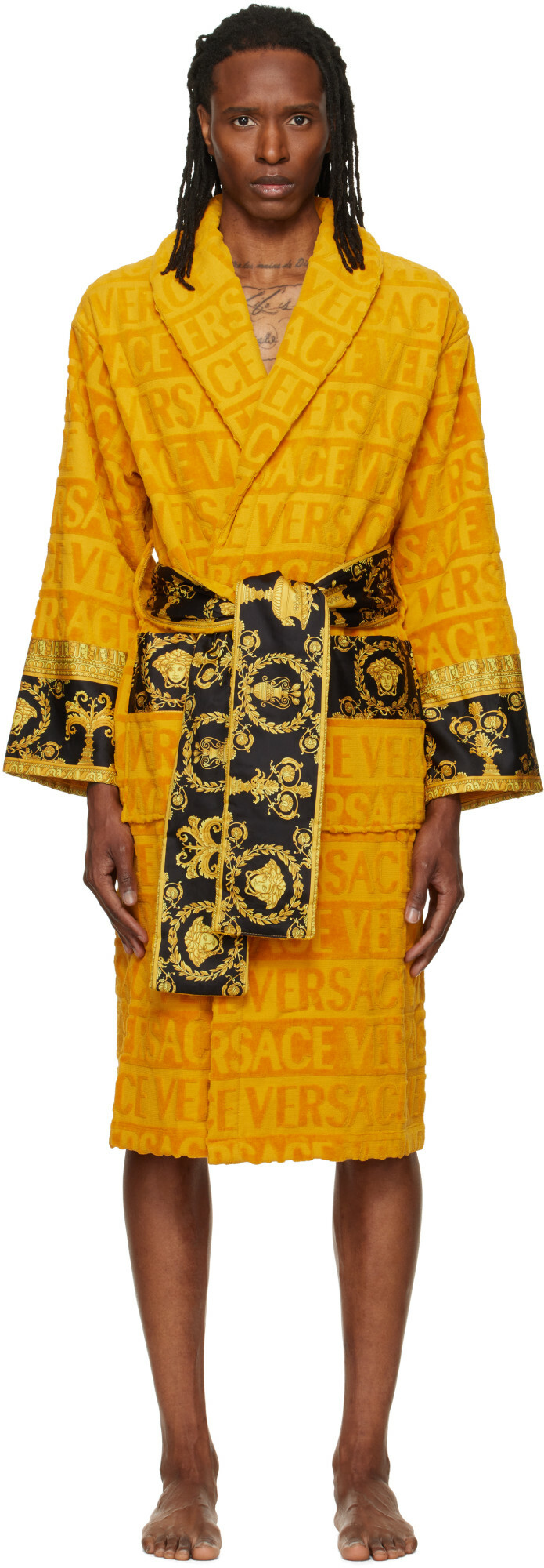 Versace Yellow 'I Heart Baroque' Bathrobe