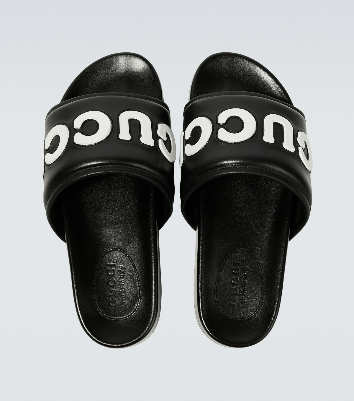 Gucci - Logo leather slides