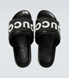 Gucci - Logo leather slides
