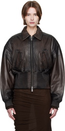 Holzweiler Brown Saphra Leather Jacket