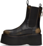 R13 Black Double Stack Chelsea Boots