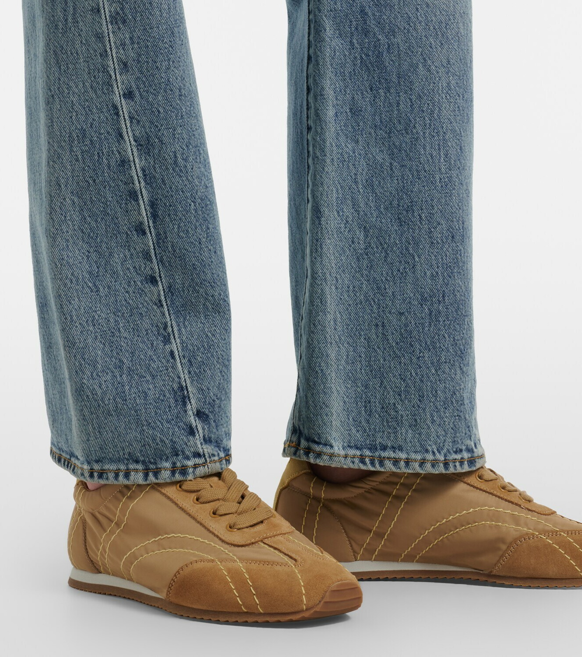 Toteme Flex suede-trimmed sneakers