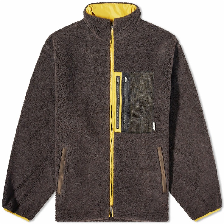 Photo: Taikan Men's High Pile Fleece Jacket in Brown/Yellow