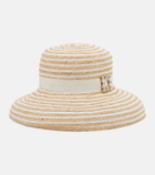 Roger Vivier Très Vivier striped raffia sun hat