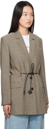 Lanvin Brown Belted Wool Blazer