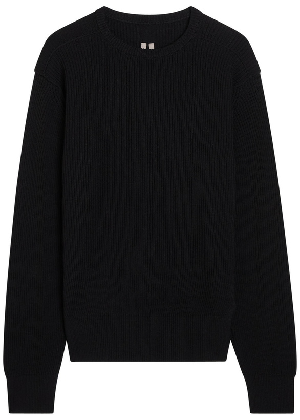 Photo: Rick Owens Fisherman Ribbed Wool Jumper Black