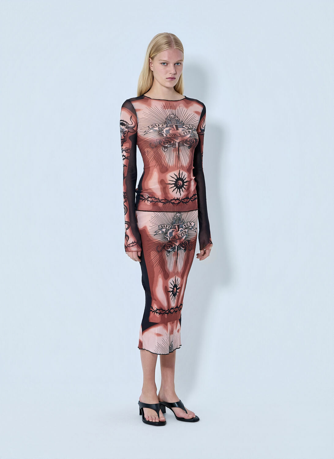 Jean Paul Gaultier Re-Edition Safe Sex Tattoo Longsleeve Top