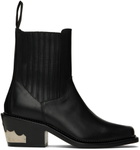 Toga Pulla Black Leather Ankle Boots