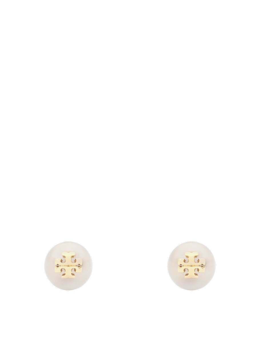 【TORYBURCH】 white earrings （関税送料込） Amazon.com: Tory Burch Extra Large Logo Stud Earring Two