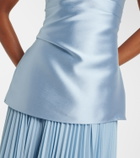 Solace London Claudette satin-trimmed bustier gown