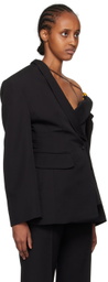 Jacquemus Black Le Raphia 'La Veste Baska' Blazer