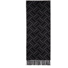 Dunhill Black and Grey Abstract Longtail Jacquard Scarf