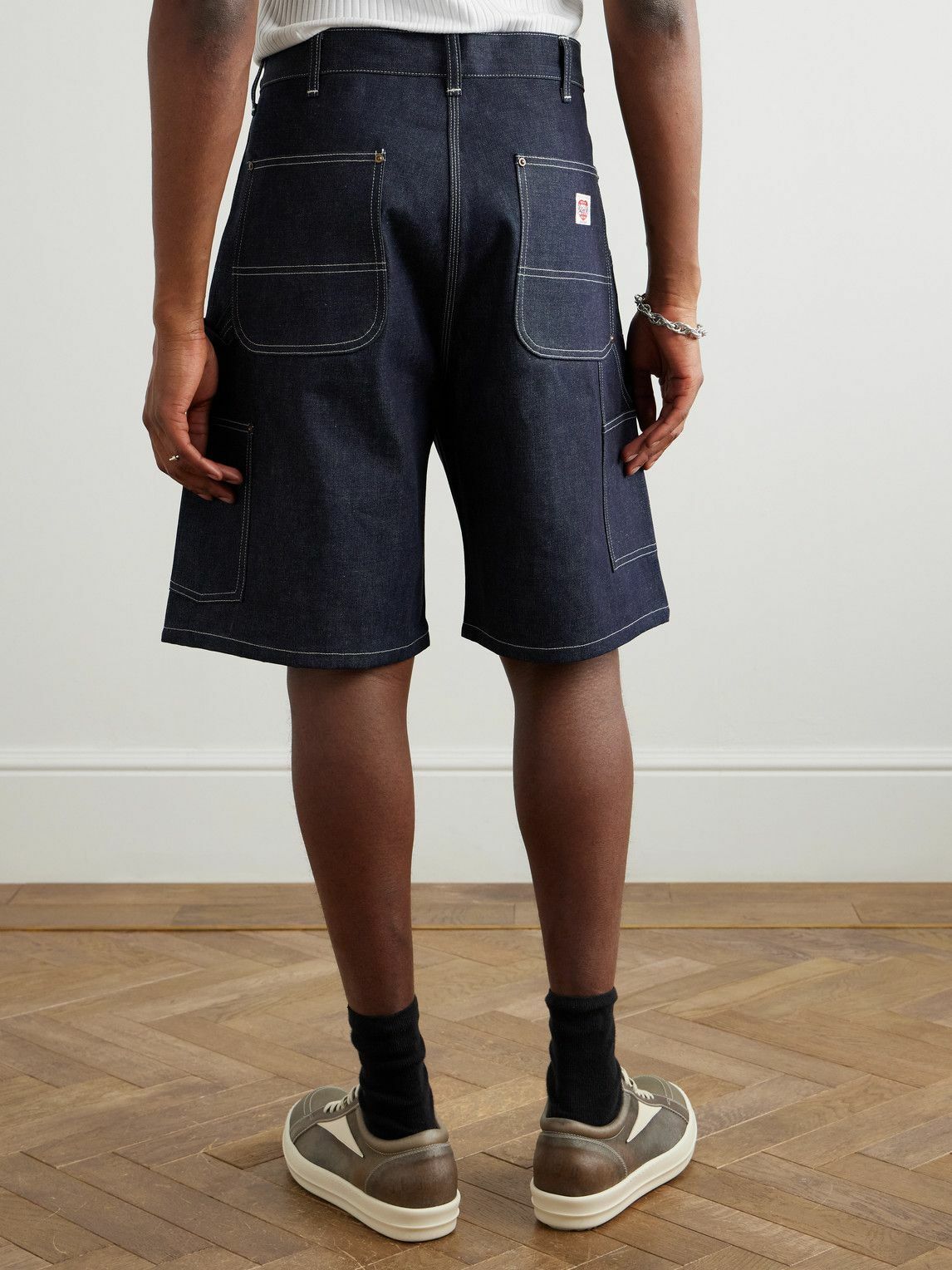 SAINT MXXXXXX - Straight-Leg Logo-Appliquéd Denim Shorts - Blue