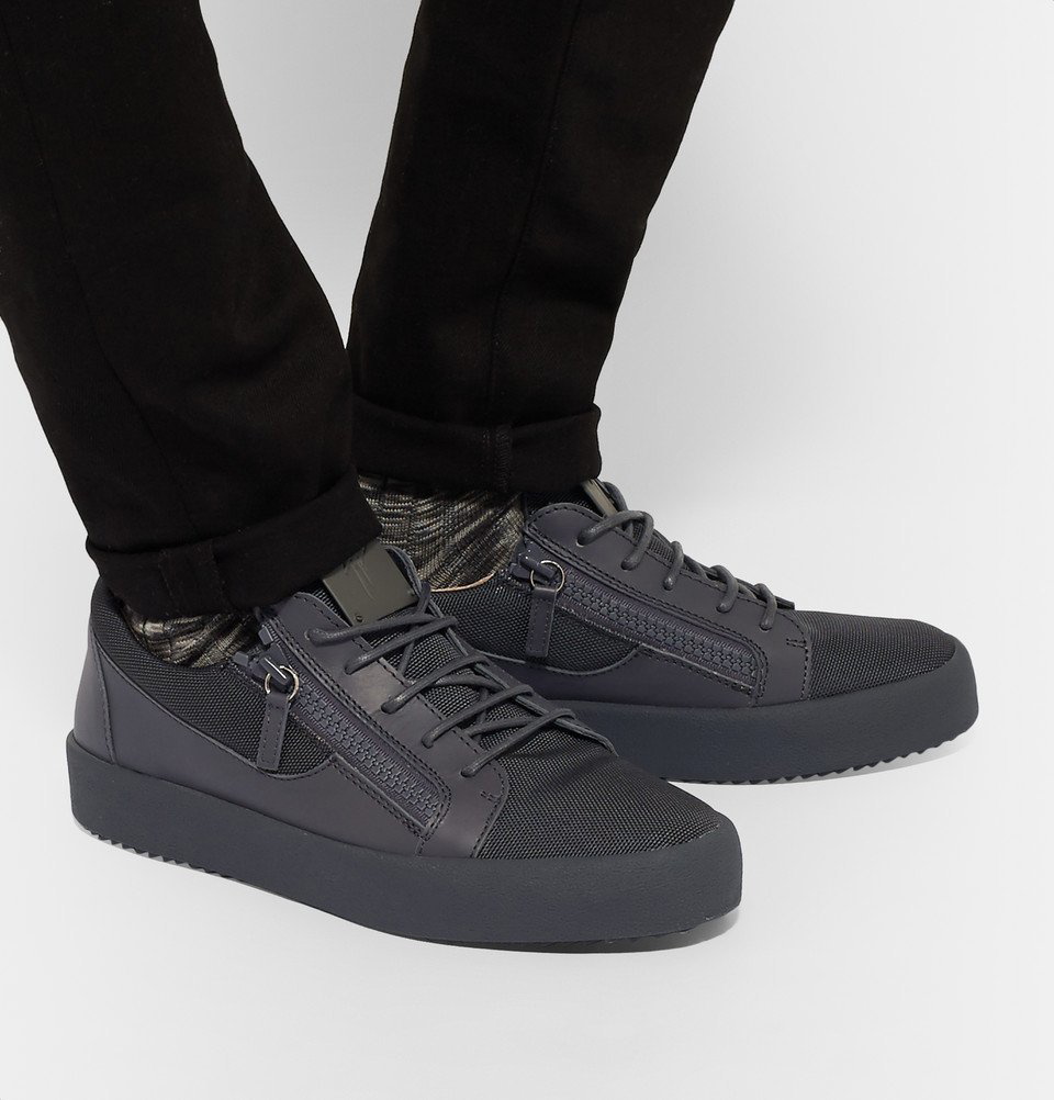 Forge straf forfriskende Giuseppe Zanotti - Leather and Mesh Sneakers - Men - Dark gray Giuseppe  Zanotti