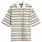 Amiri Men's MA Stripe Skate Polo in Powder Teal