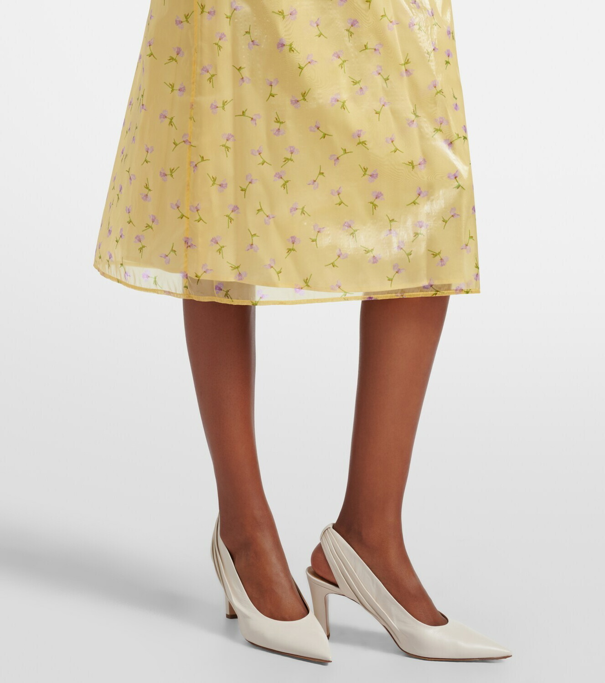 Jil Sander Floral organdy midi skirt