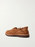 Yuketen - Woven Calf Hair Huarache Sandals - Brown