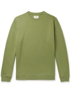 OLIVER SPENCER LOUNGEWEAR - Harris Organic Fleece-Back Cotton-Jersey Sweatshirt - Green