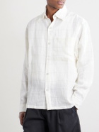 Kartik Research - Pataudi Checked Linen Shirt - White