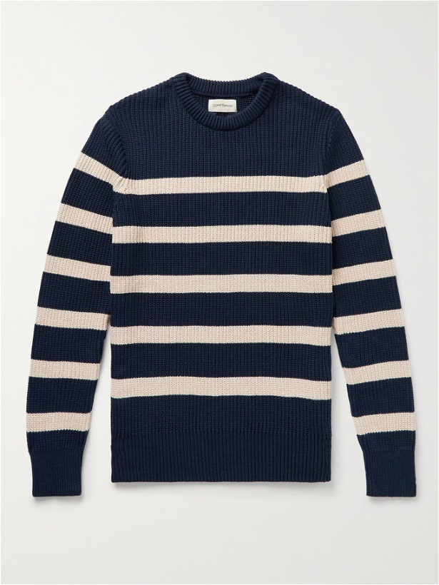 Photo: OLIVER SPENCER - Blenheim Striped Wool Sweater - Blue