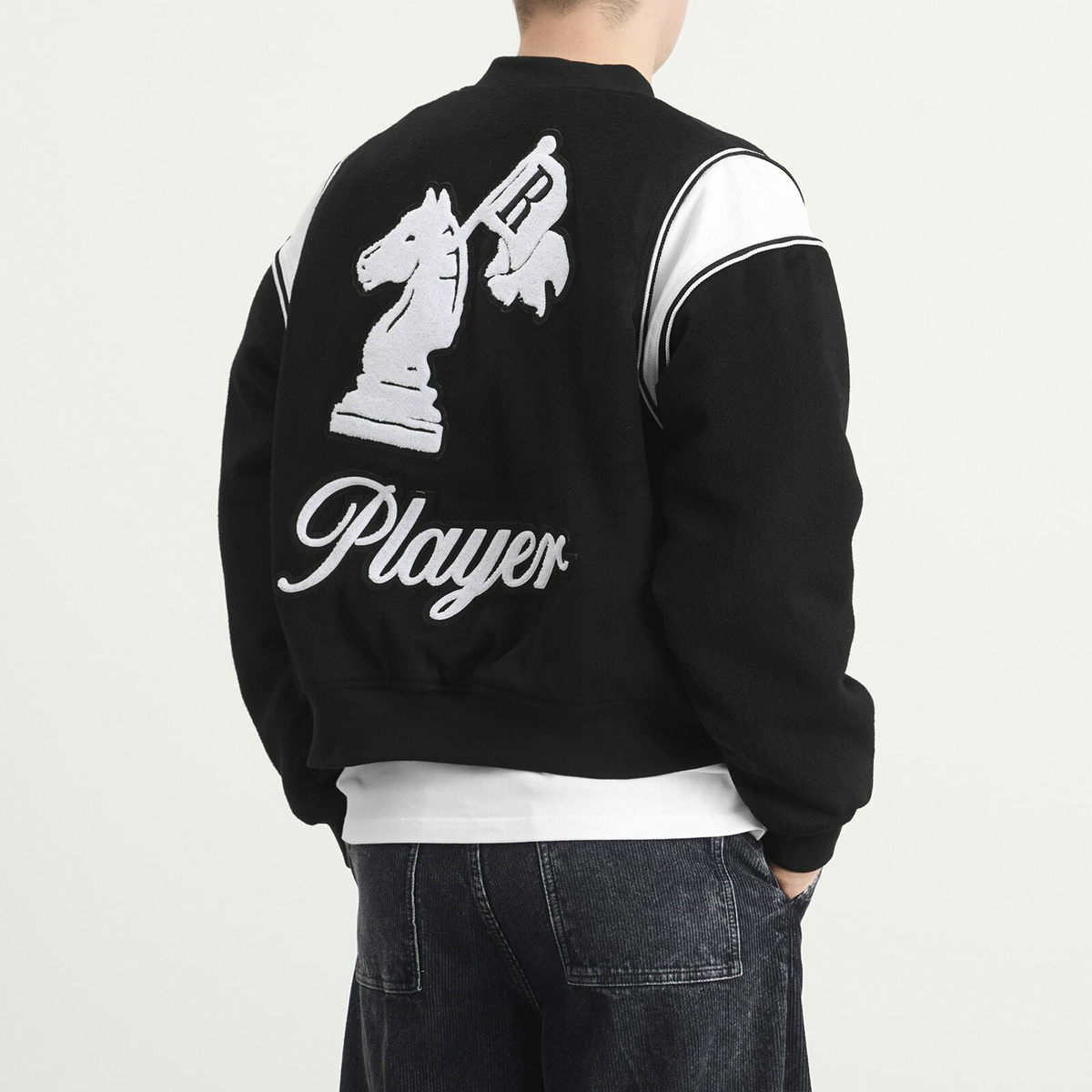 Rhude Men's Regista Bomber Jacket in Black/White/Gold