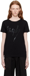 Yohji Yamamoto Black Printed T-Shirt