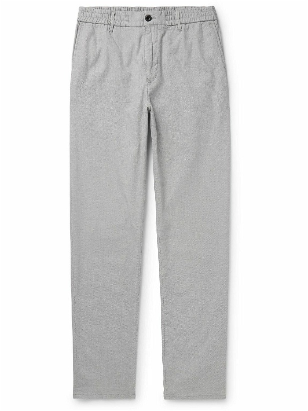 Photo: Incotex - Slim-Fit Straight-Leg Birdseye Cotton-Blend Trousers - Gray