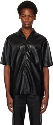 Nanushka Black Bodil Vegan Leather Shirt