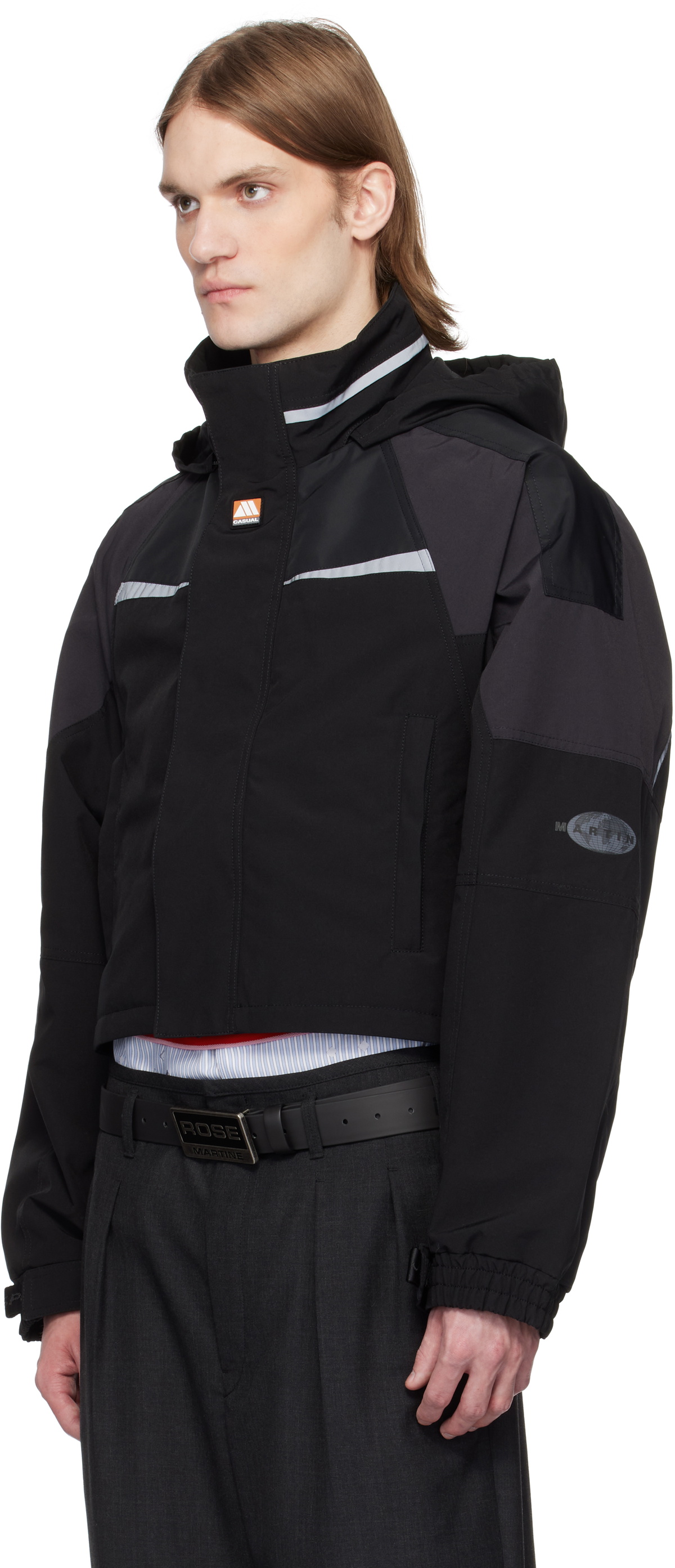 Martine Rose Black Shrunken Sports Jacket Martine Rose