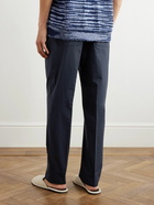 Etro - Straight-Leg Cotton-Blend Poplin Trousers - Blue