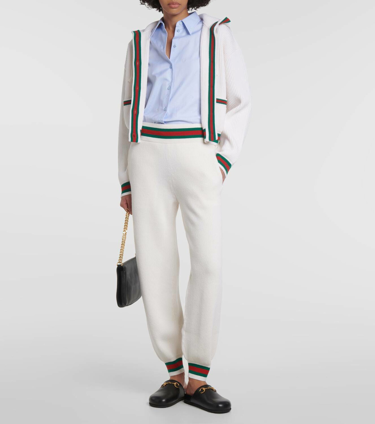 Gucci Web Stripe ribbed-knit wool cardigan Gucci