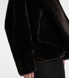 Nour Hammour Lyra scarf-detail shearling jacket