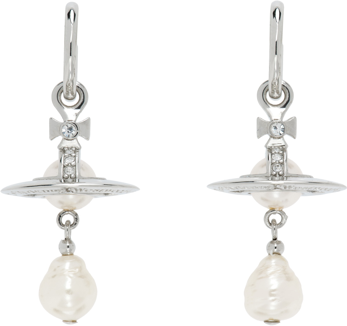 【Vivienne Westwood】カプセル シルバー Roxanneピアス※送関込 SSENSE Exclusive Capsule Silver Roxanne Earrings by Vivienne
